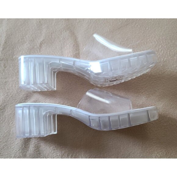 Urban Outfitters Vista Clear Jelly Platform Mule Sandals Sz 9 Y2K Retro NWOB - Picture 8 of 9